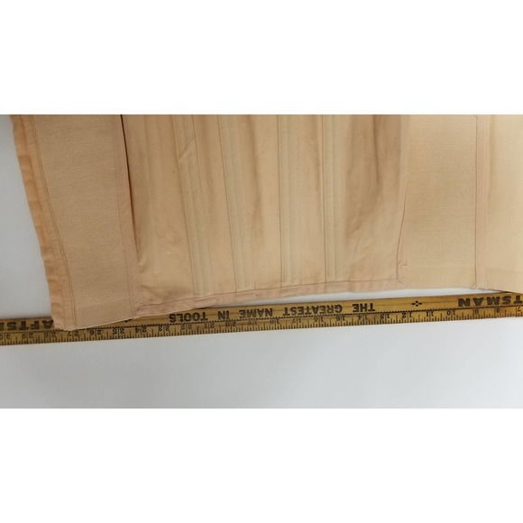 Vtg 50s 60s Corset Peach Cotton Brocade Boning Boned Stretch Panels M See Msmts - Picture 7 of 10